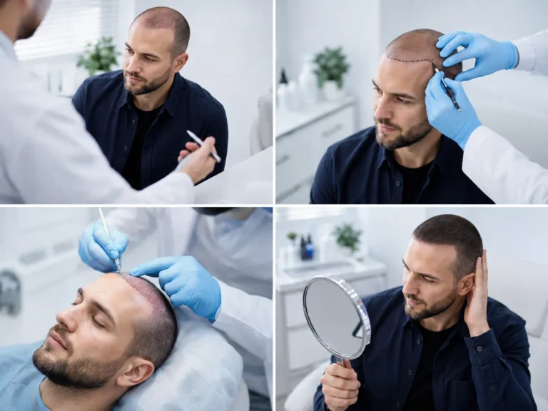 Ablauf einer Haartransplantation – Beratung, Haarlinienplanung und Eingriff in der Praxisklinik