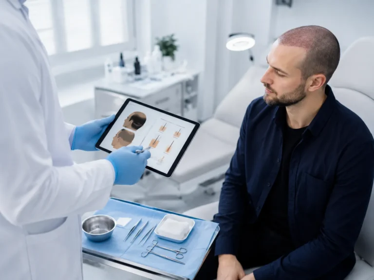 FUE-Haartransplantation – Beratungsgespräch mit Behandlungsplan